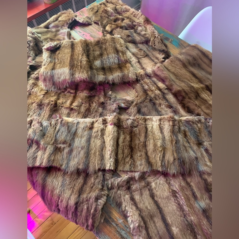 Genuine muskrat fur coat pieces